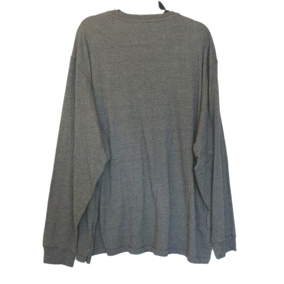 NWT Chaps Size 4XB Charcoal Long Sleeve 1/4 Button Henley Style Cotton T-Shirt - Picture 2 of 8